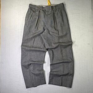VTG Corbin Norton Ditto Dress Pants 32" Men Grey Glen Plaid Pleated Trousers USA